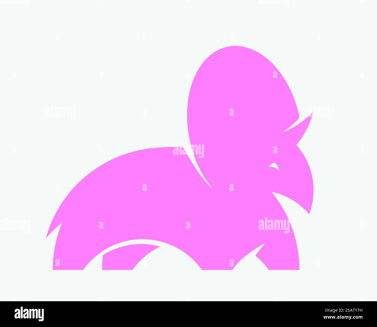 Pinke Dino-Silhouette für Logo oder Aufdruck. Niedliche Dinosaurier-Vektor-Illustration. Stock Vektor