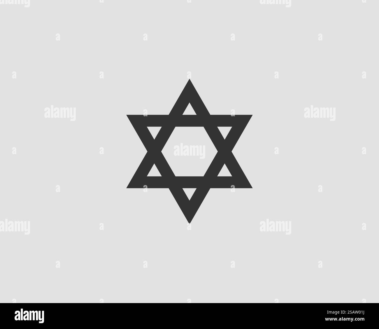 Jüdische David Stern Symbol. Vektor sechs verwies stars Symbol. Stock Vektor