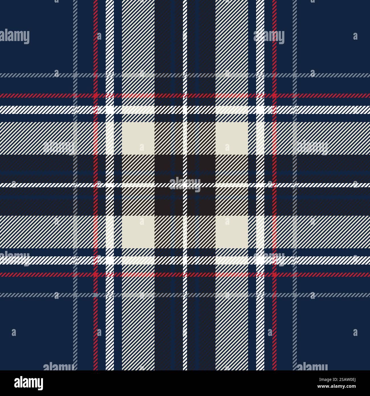 Blau und Beige Stoff Textur Muster mit diagonalen Streifen wenig nahtloser Vektor-illustration Stock Vektor