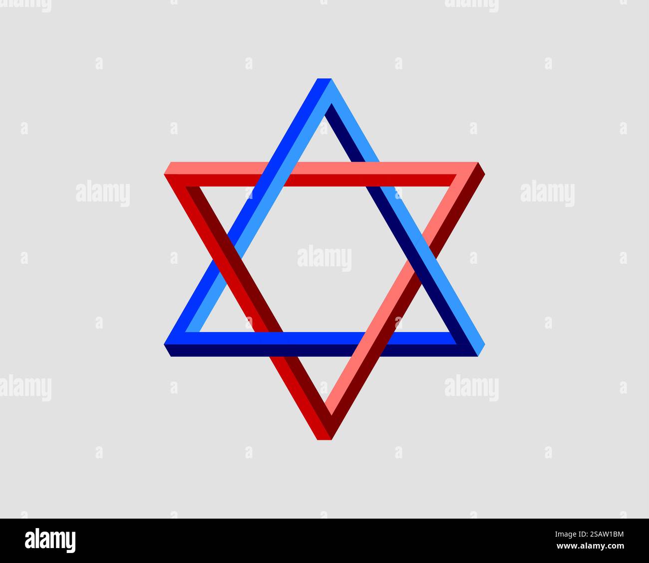 Jüdische David Stern Symbol. Vektor sechs verwies stars Symbol. Stock Vektor