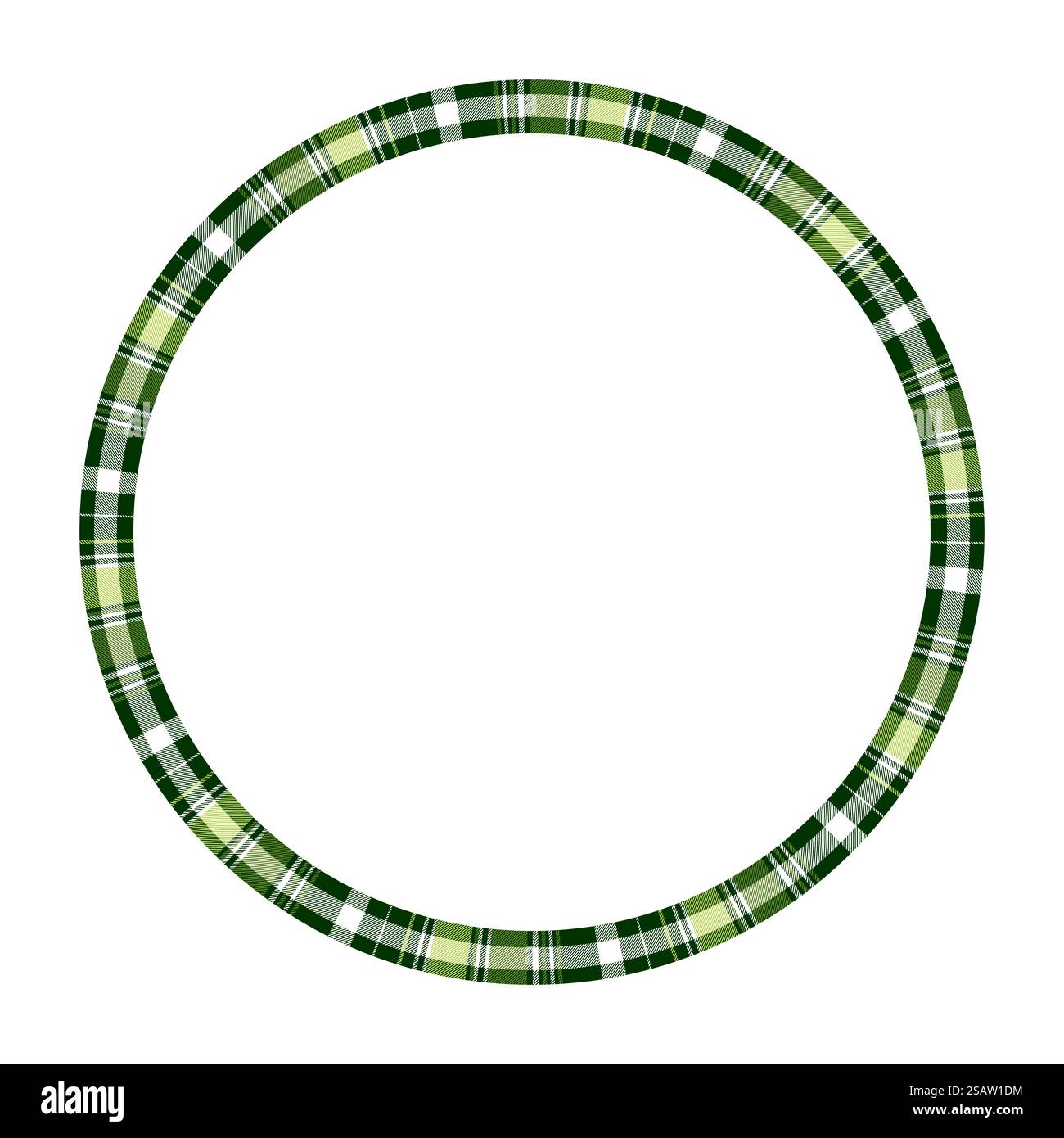 Runder Rahmen Vektor Vintage Muster Design Vorlage. Kariertes Material mit Kreisrand. Schottischer Tartanhintergrund für Collage-Kunst, GIF-Karte, handgefertigtes Kunsthandwerk. Stock Vektor