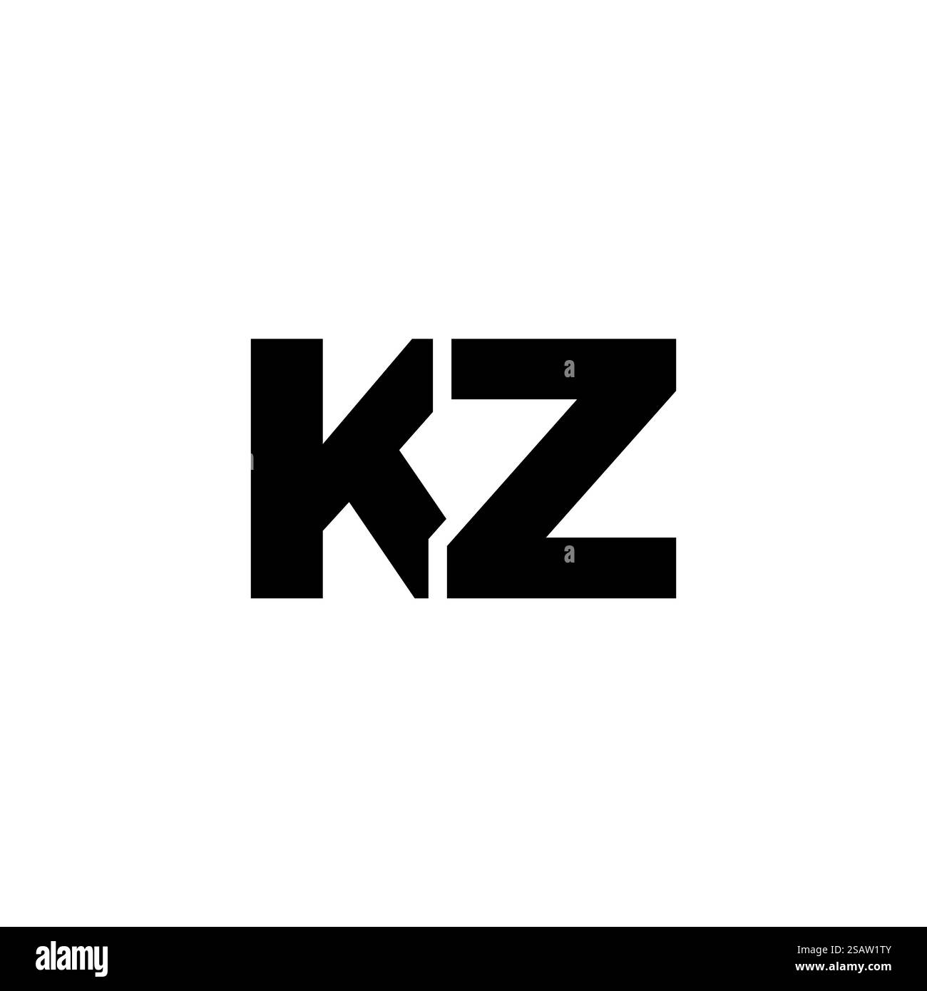 Trendige Design-Vorlage für Buchstaben K und Z, KZ-Logo. Minimaler Monogramm-Initiallogotyp für die Unternehmensidentität. Stock Vektor