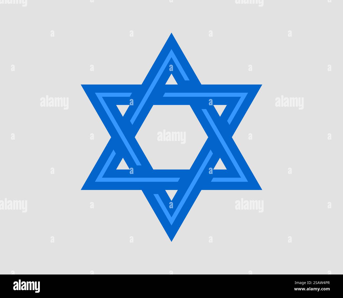 Jüdische David Stern Symbol. Vektor sechs verwies stars Symbol. Stock Vektor