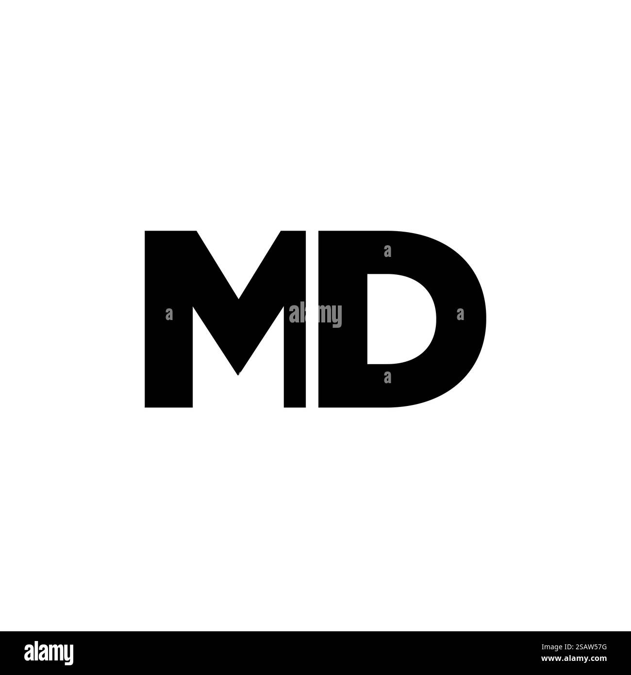 Trendige Designvorlage für Buchstaben M und D, MD-Logo. Minimaler Monogramm-Initiallogotyp für die Unternehmensidentität. Stock Vektor