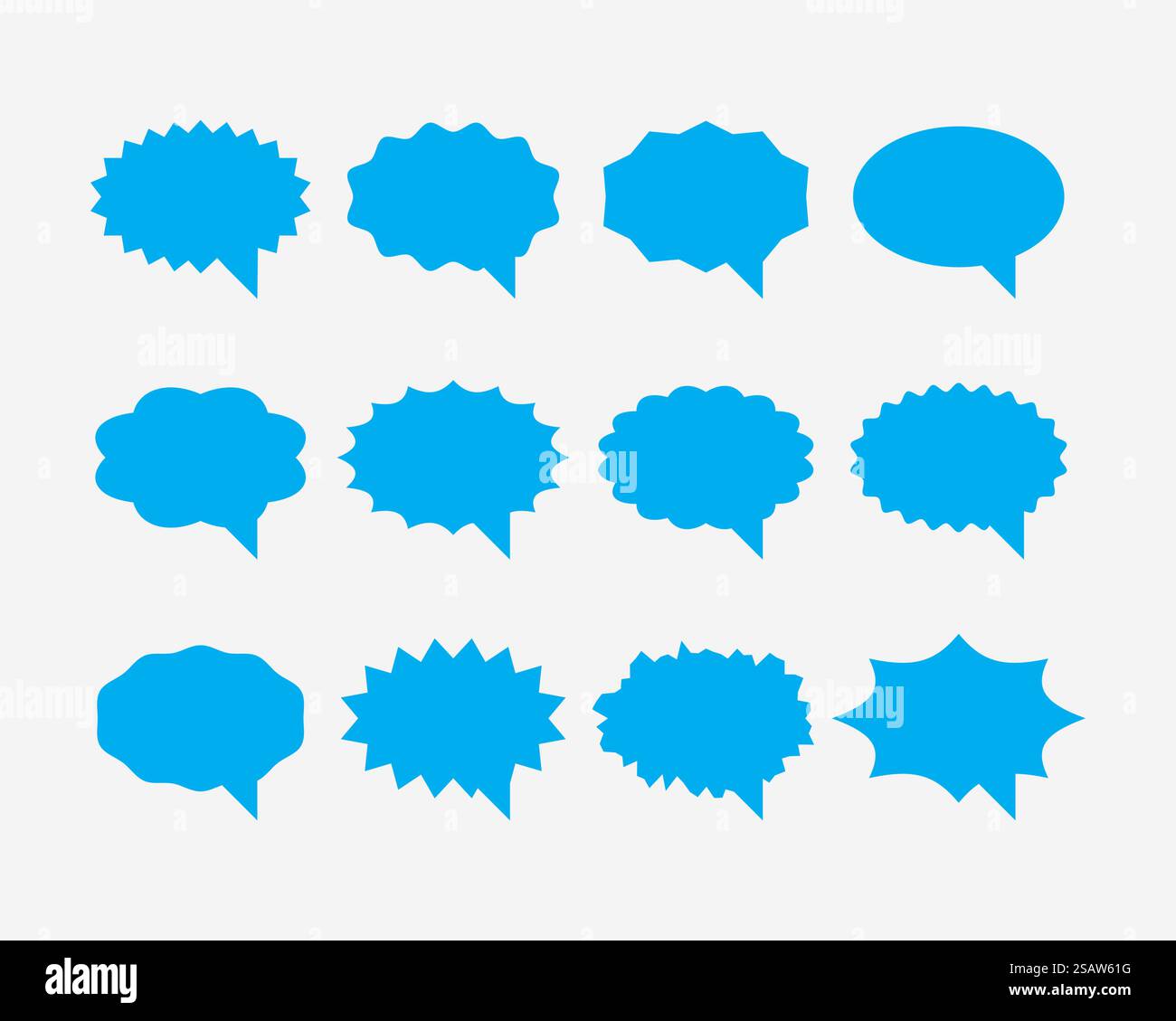 Stellen Sie den Sprechblasen-Sprachvektor ein. Leeres leeres Blasensymbol für Designelemente. Online-Chat-Symbolvorlage. Silhouette der Ballon-Aufkleber mit Dialogfeld. Stock Vektor Stellen Sie den Sprechblasen-Sprachvektor ein. Leeres leeres Blasensymbol für Designelemente. Online-Chat-Symbolvorlage. Silhouette der Ballon-Aufkleber mit Dialogfeld. Stock Vektor