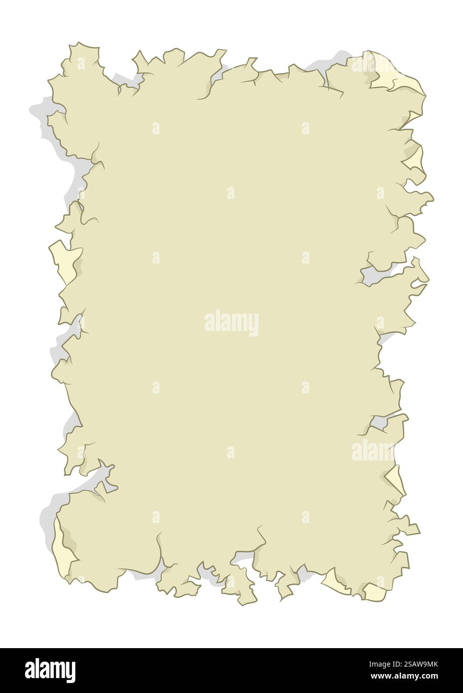 Leere alte Pergamentpapierschablone für Retro-Werbung oder Vintage-Porträts. Vektorabbildung... Leere alte Pergamentpapierschablone für Retro-Werbung oder Vintage-Porträts Stock Vektor