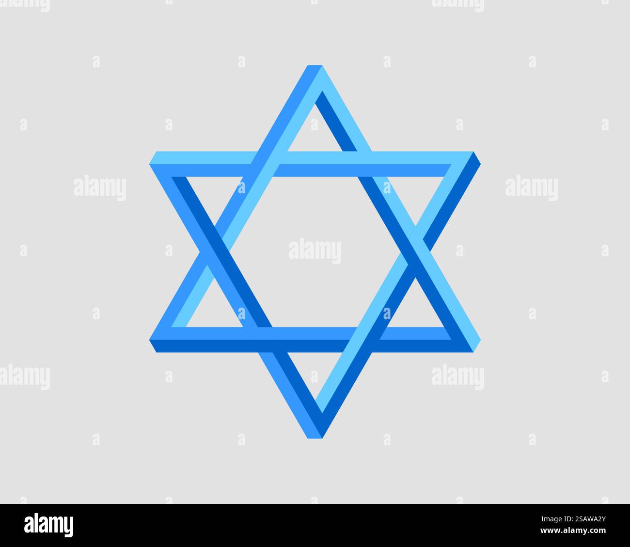 Jüdische David Stern Symbol. Vektor sechs verwies stars Symbol. Stock Vektor