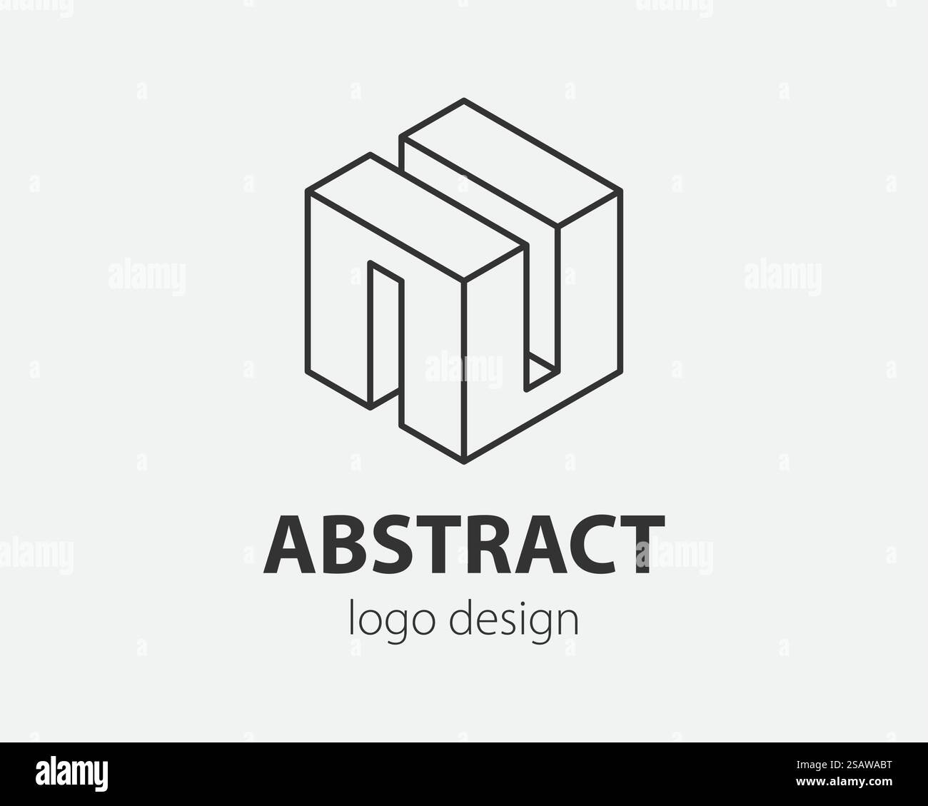 Block Logo abstraktes Design Technologie Kommunikation Vektor Vorlage linearer Stil. Intelligenz Internet Web Logotype Konzept Symbol.. Design mit Technologie-Logo. Logo für digitales Unternehmen. Stock Vektor