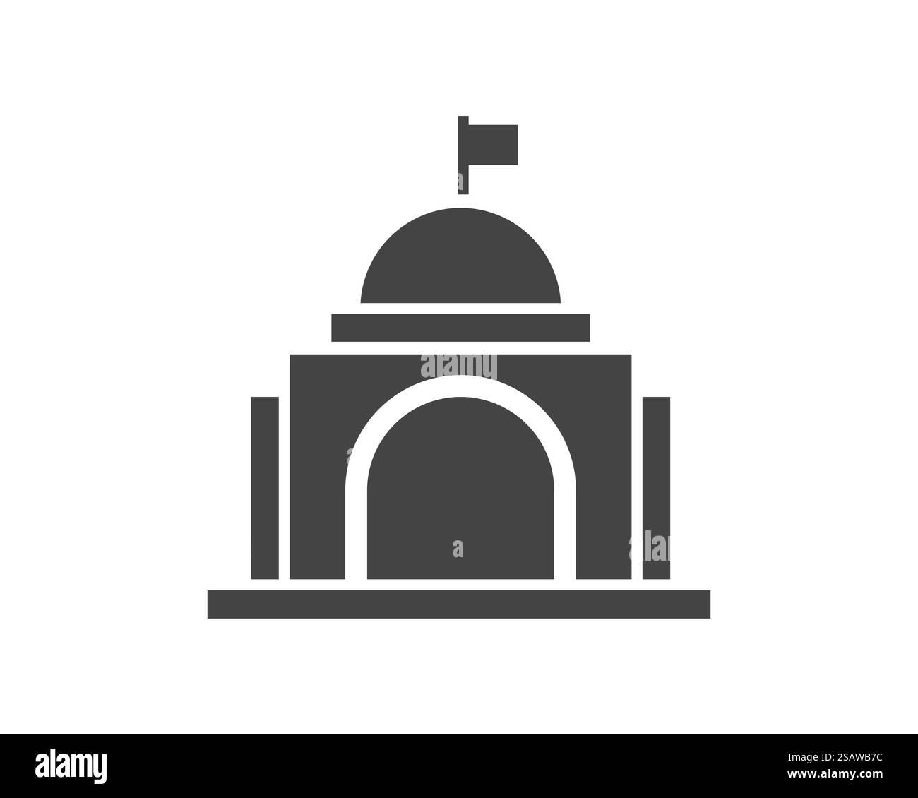 Regierungssymbol Vektor. Symbol für Gebäudekonstruktion. Architektur Residentaldesign. Klassisches Stadtzeichen des Anwesens. Regierungssymbol Vektor. Symbol für Gebäudekonstruktion. Architektur Residentaldesign. Klassisches Nachlassschild. Stock Vektor