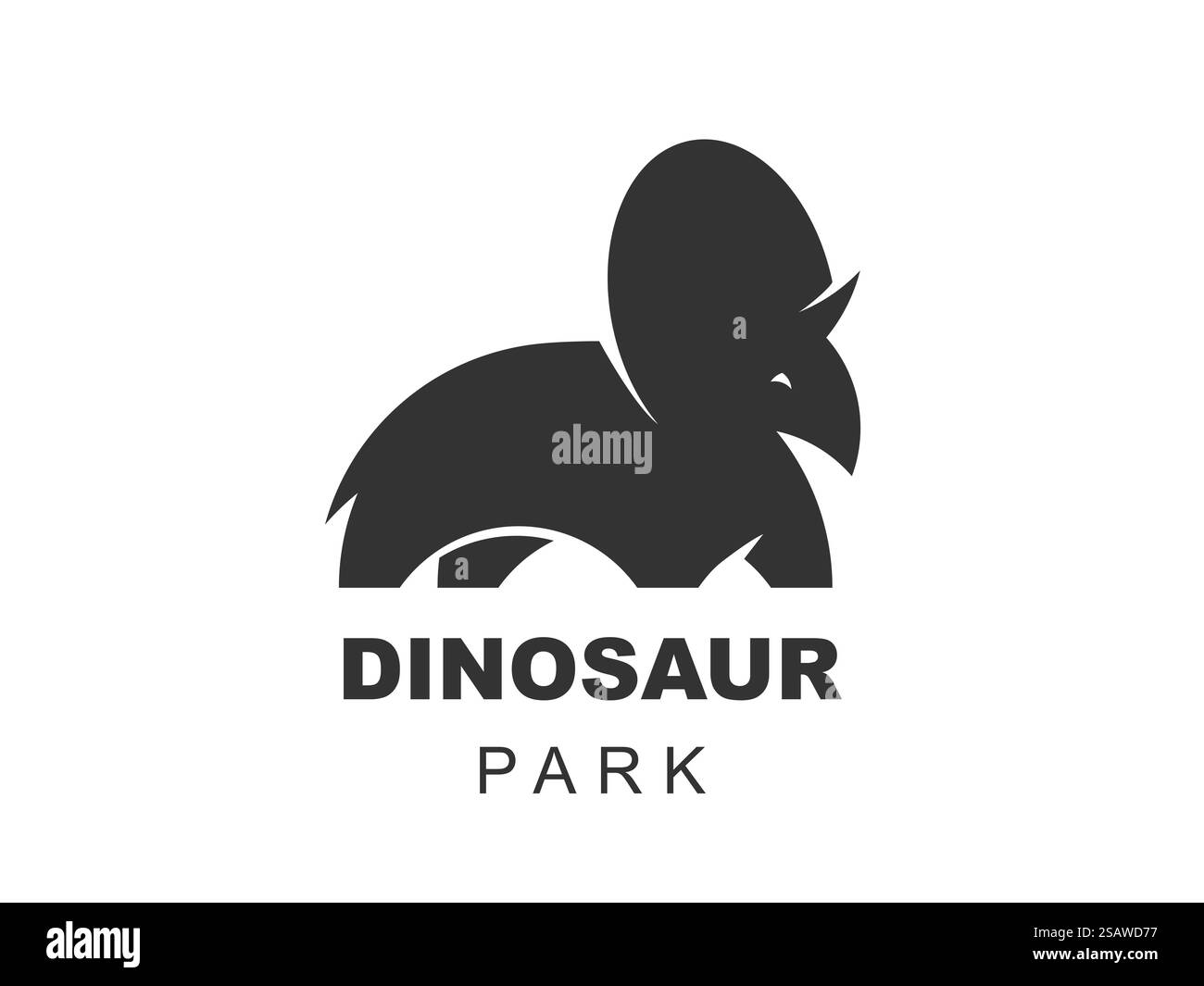 Triceratops Dinosaurier-Vektor-Logo-Element. Jurassic Park World. Dinosaurier-Silhouette isoliert auf weißem Hintergrund. Dino icon Website-Vorlage. Stock Vektor