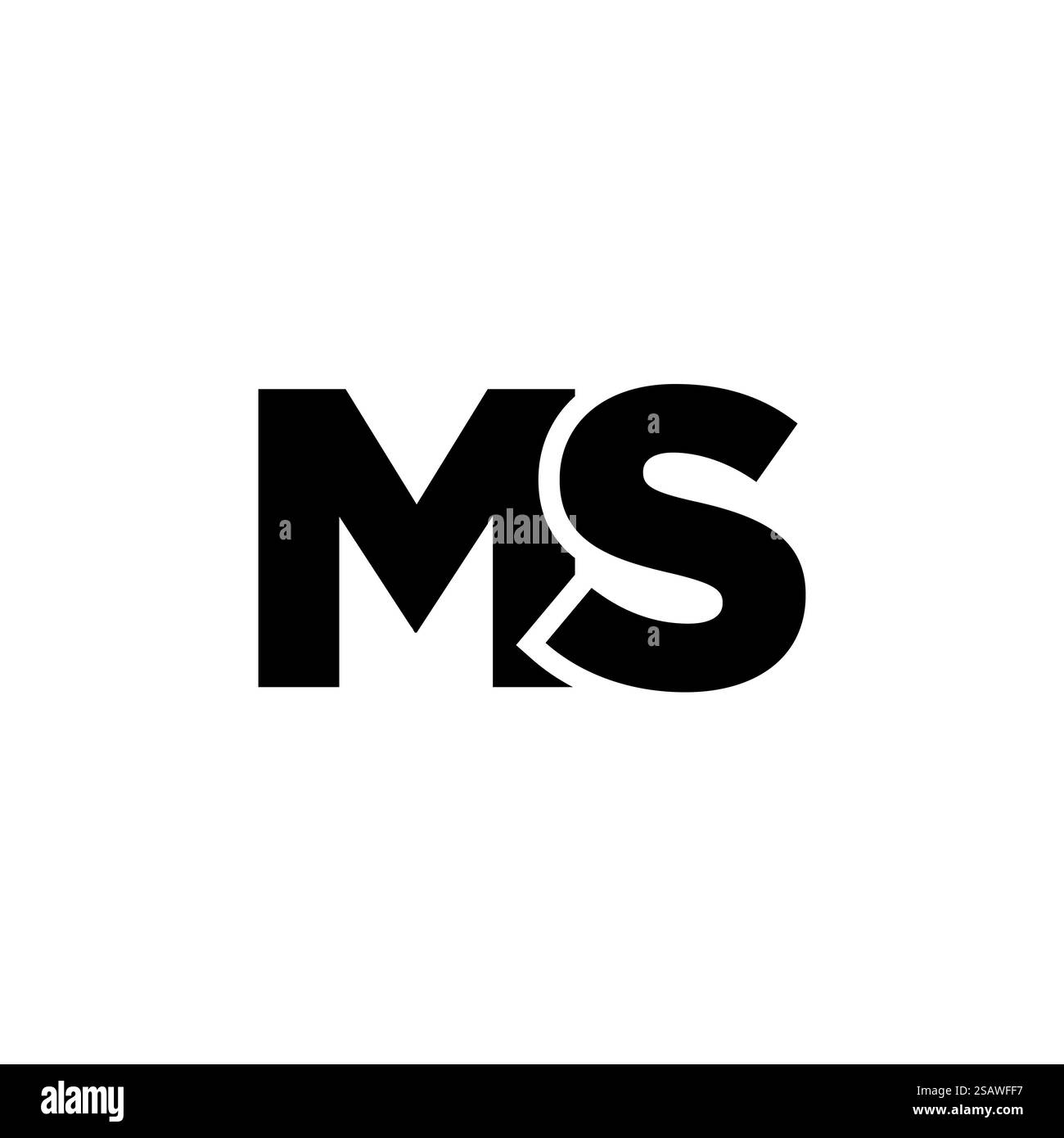 Trendige Designvorlage für Buchstaben M und S, MS-Logo. Minimaler Monogramm-Initiallogotyp für die Unternehmensidentität. Stock Vektor