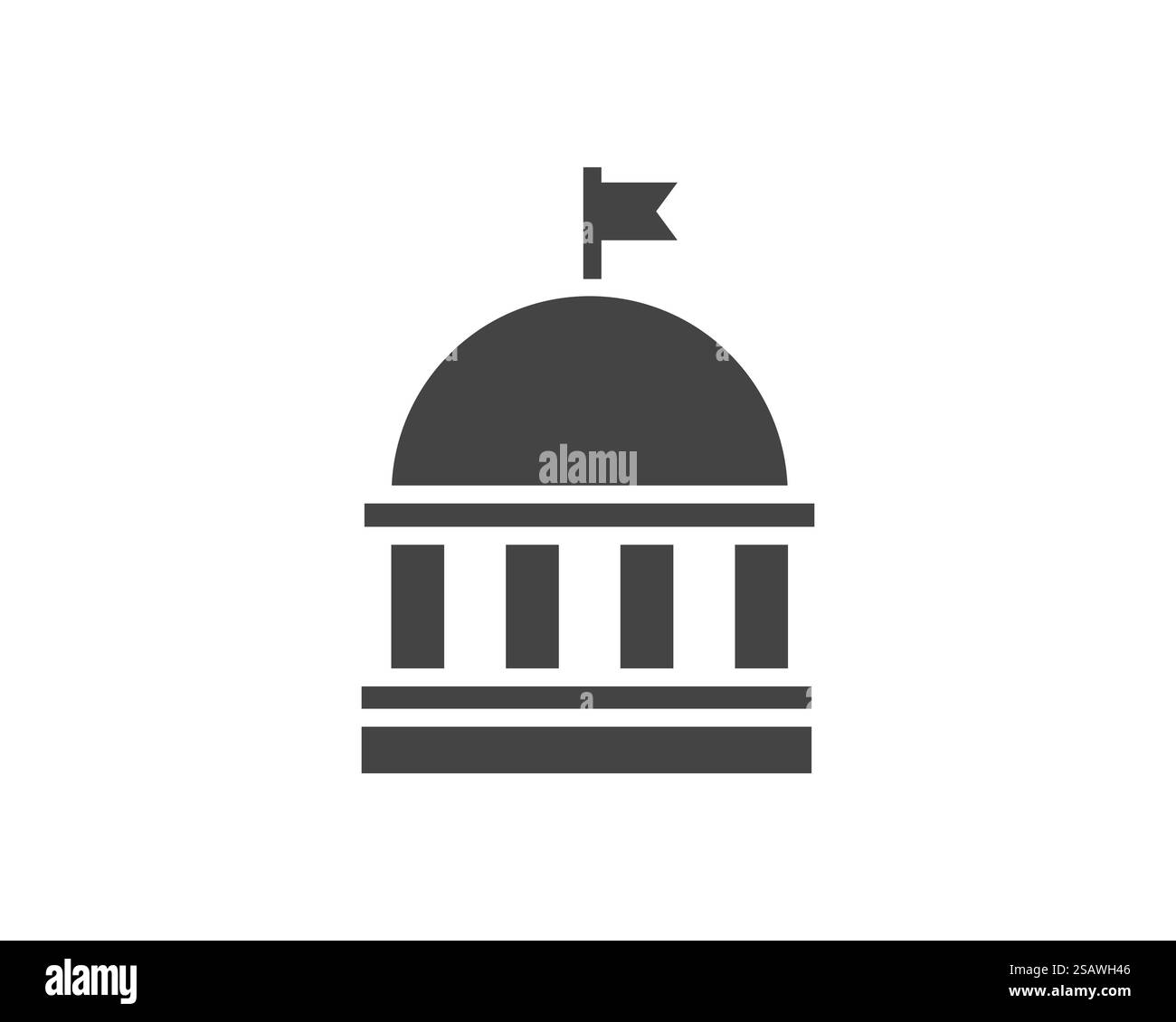 Regierungssymbol Vektor. Symbol für Gebäudekonstruktion. Architektur Residentaldesign. Klassisches Stadtzeichen des Anwesens. Regierungssymbol Vektor. Symbol für Gebäudekonstruktion. Architektur Residentaldesign. Klassisches Nachlassschild. Stock Vektor