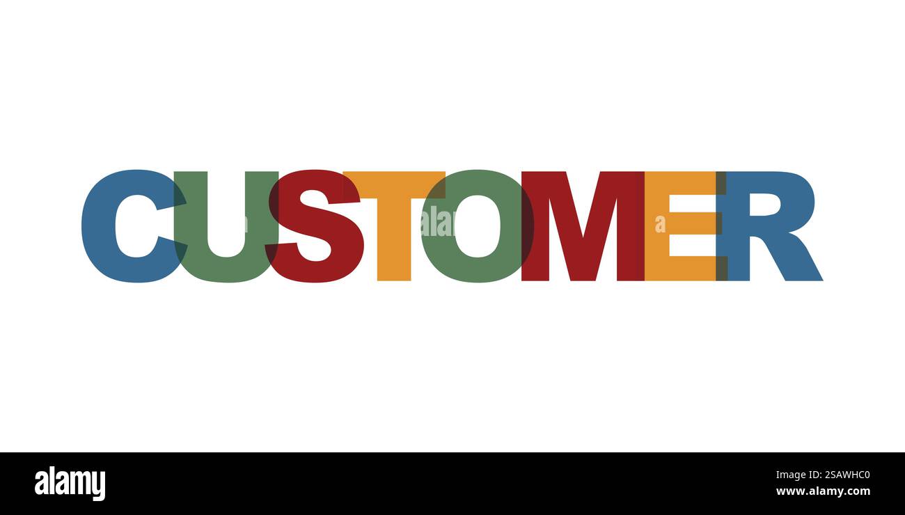 Text der Visitenkarte des Kunden. Modernes Poster mit Schriftzügen. Symbol mit farbigem Schriftzug. Phrasen Vektordruck Designelemente. Stock Vektor