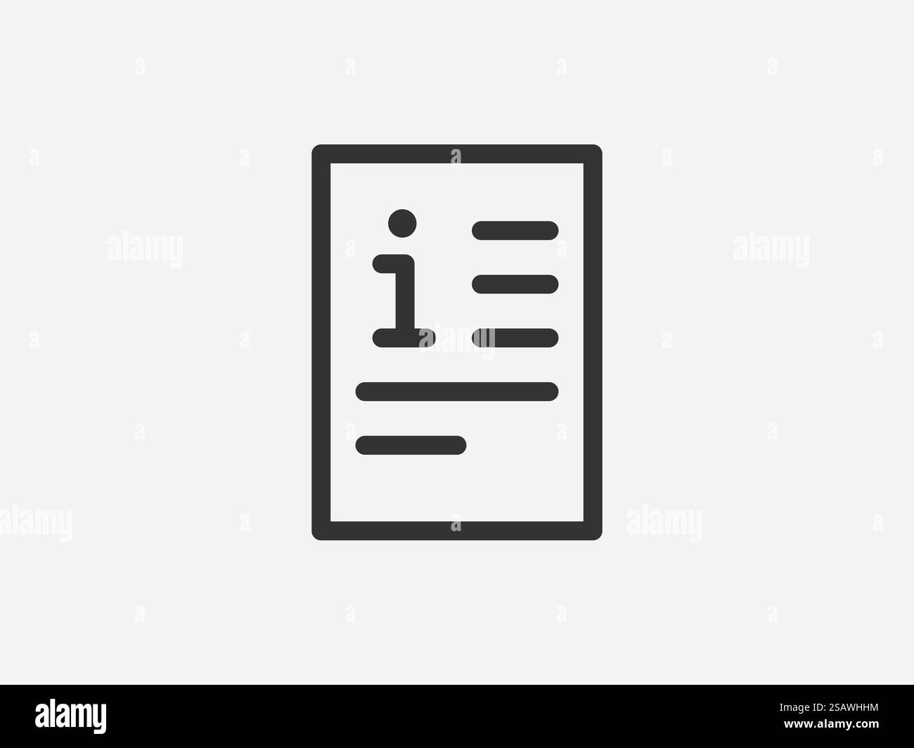 Symbol-Vektor des Leitfadens, Benutzerhandbuch. Serviceinformationsdokument, Anweisung. Stock Vektor