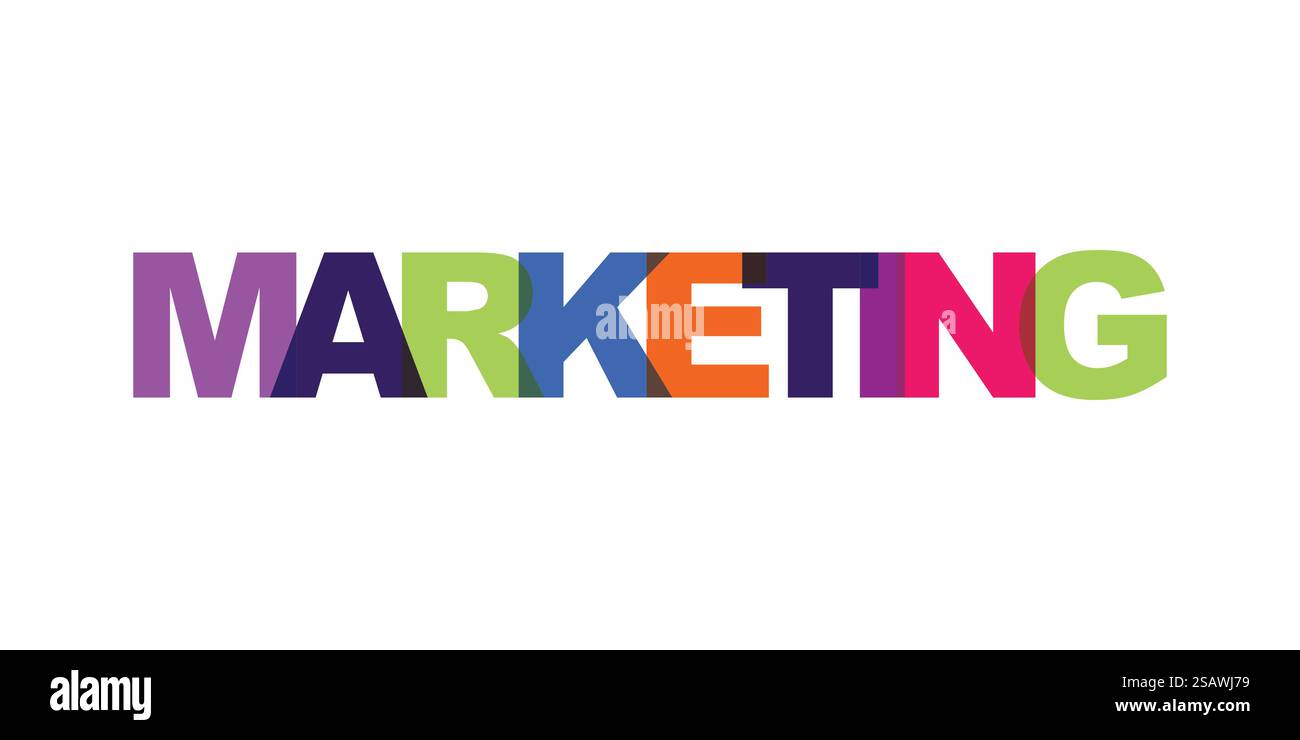 Text der Marketing-Visitenkarte. Modernes Poster mit Schriftzügen. Symbol mit farbigem Schriftzug. Phrasen Vektordruck Designelemente. Stock Vektor