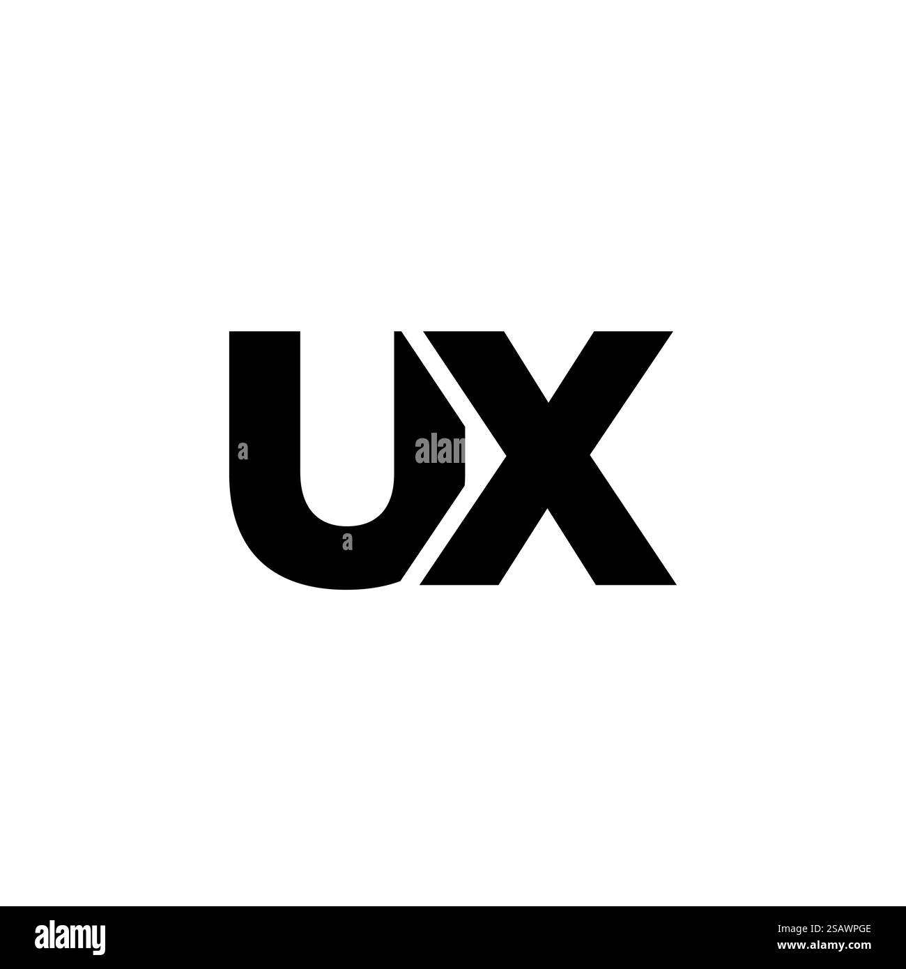 Trendige Design-Vorlage mit U- und X-Schriftzug und UX-Logo. Minimaler Monogramm-Initiallogotyp für die Unternehmensidentität. Stock Vektor