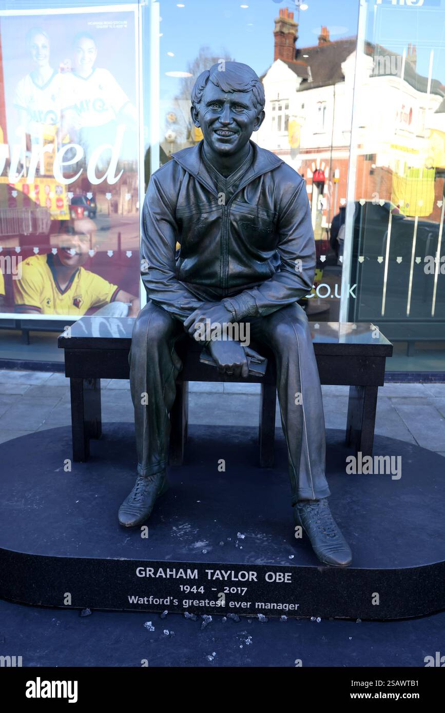 Allgemeine Ansichten des Watford Football Club, Watford, Hertfordshire, Großbritannien. Stockfoto