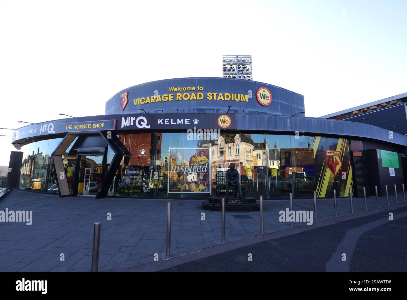 Allgemeine Ansichten des Watford Football Club, Watford, Hertfordshire, Großbritannien. Stockfoto