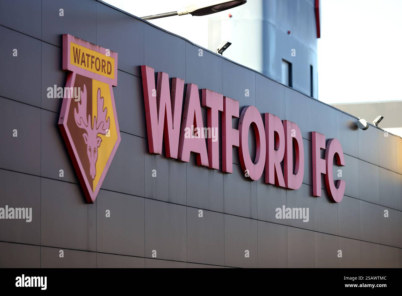 Allgemeine Ansichten des Watford Football Club, Watford, Hertfordshire, Großbritannien. Stockfoto