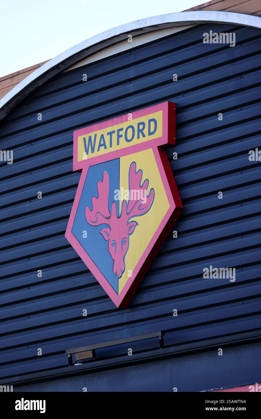 Allgemeine Ansichten des Watford Football Club, Watford, Hertfordshire, Großbritannien. Stockfoto