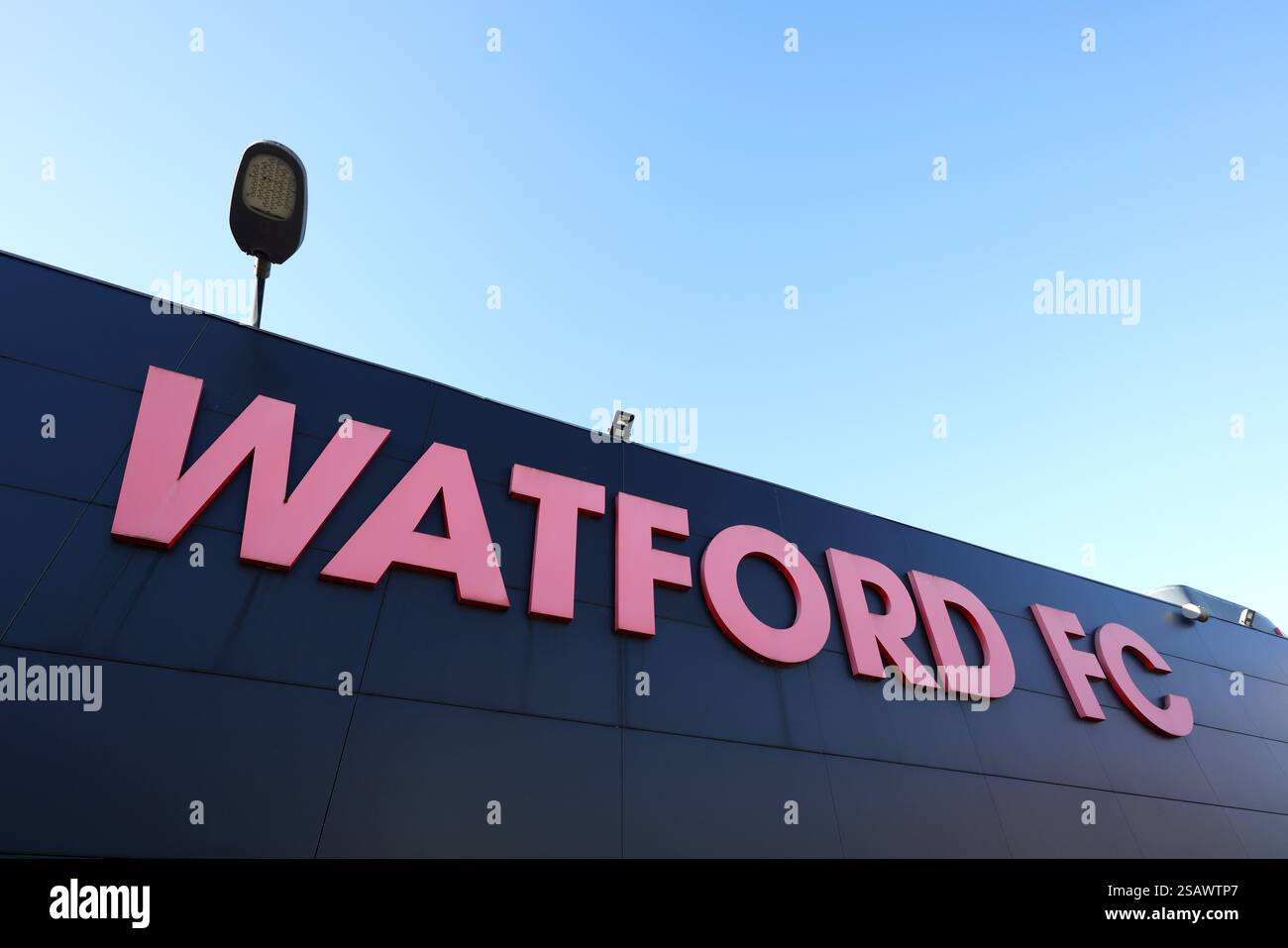 Allgemeine Ansichten des Watford Football Club, Watford, Hertfordshire, Großbritannien. Stockfoto