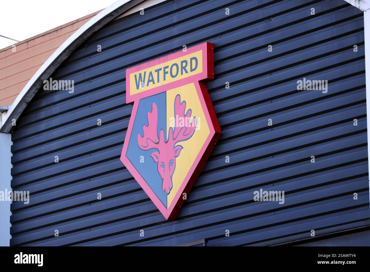 Allgemeine Ansichten des Watford Football Club, Watford, Hertfordshire, Großbritannien. Stockfoto