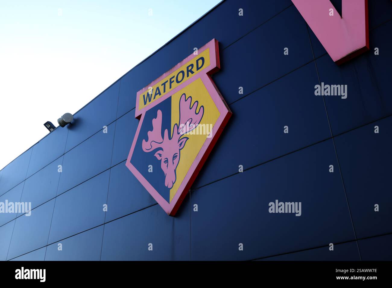 Allgemeine Ansichten des Watford Football Club, Watford, Hertfordshire, Großbritannien. Stockfoto