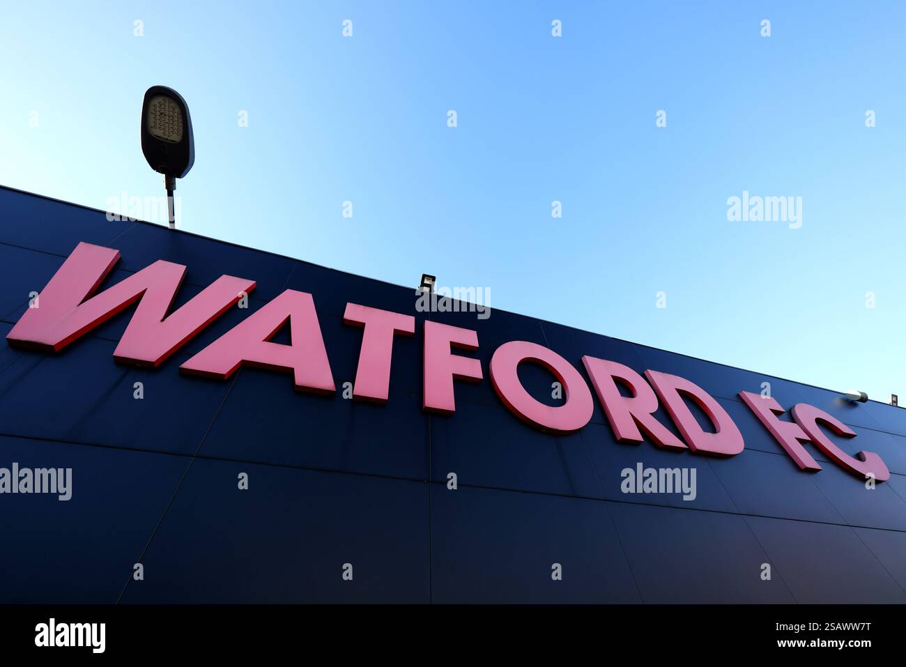 Allgemeine Ansichten des Watford Football Club, Watford, Hertfordshire, Großbritannien. Stockfoto