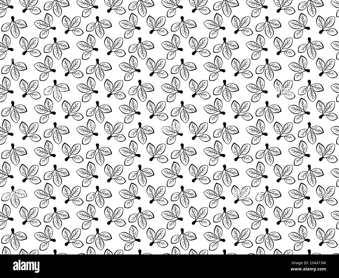 Handgezeichnetes Vektordesign mit Blumenmuster. Einfache Verzierung mit Pflanze und Blatt. Stoffmuster... Handgezeichnetes Vektordesign mit Blumenmuster. Einfache Verzierung mit Pflanze und Blatt. Stock Vektor