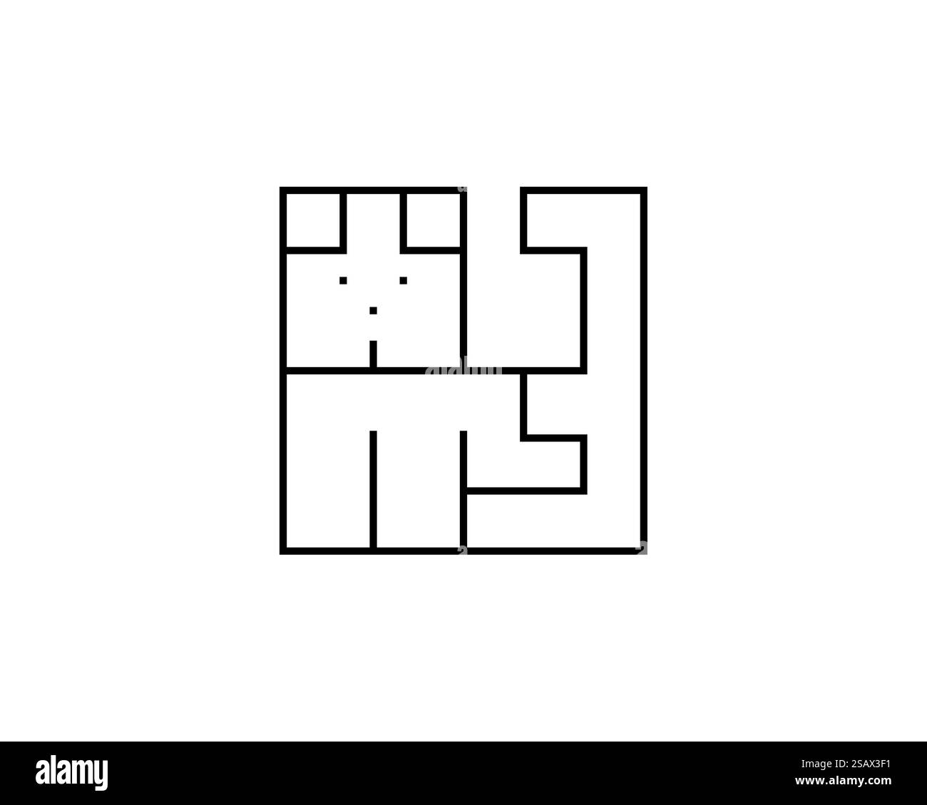 Naturschutz. Niedliches Hündchen. Vektor-Logo-Vorlage. Katzenfigur. Hundesymbol. Zeichen, Symbol, Element. Stock Vektor