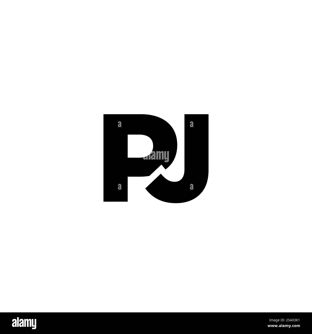 Trendige Vorlage mit den Buchstaben P und J, PJ-Logo. Minimaler Monogramm-Initiallogotyp für die Unternehmensidentität. Stock Vektor