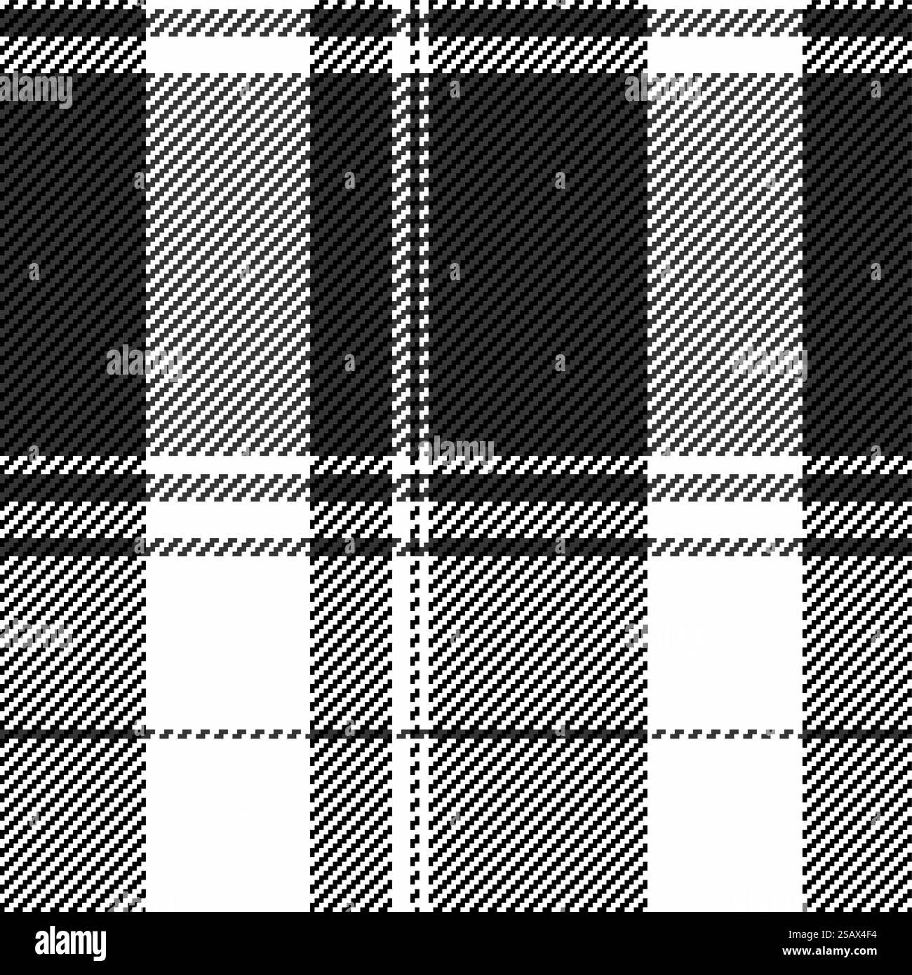 Vektor-kariertes Gewebe aus textiler Textur Tartan mit einem nahtlosen Muster Check Hintergrund in Schwarz-weiß-Farben. Vektor-kariertes Gewebe aus textiler Textur Tartan mit einem nahtlosen Muster Check Hintergrund. Stock Vektor