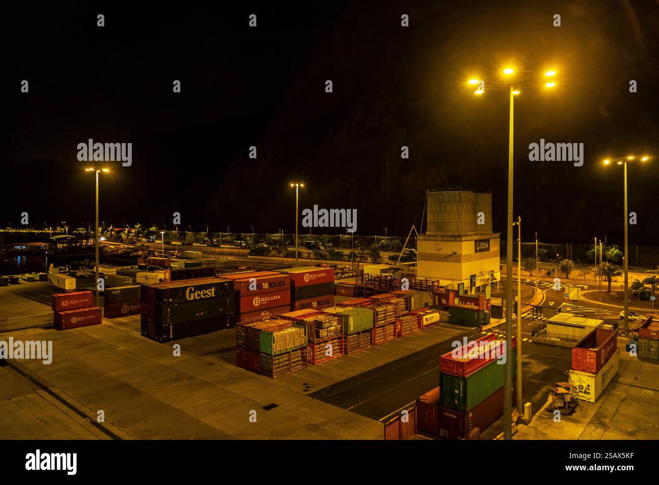 Containerhafen Santa Cruz de La Palma (Spanien) Stockfoto