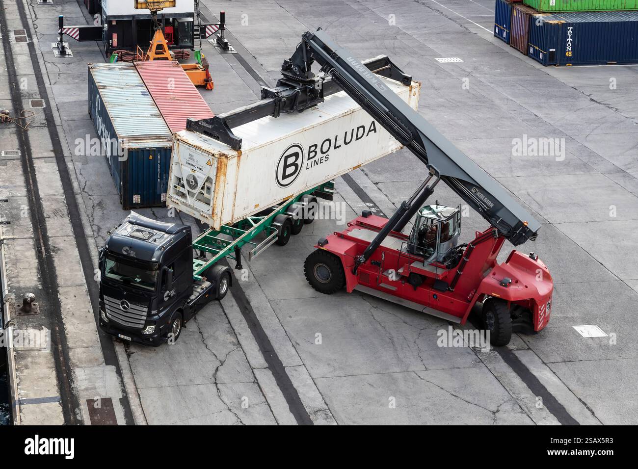 Containerhafen Santa Cruz de La Palma (Spanien) Stockfoto