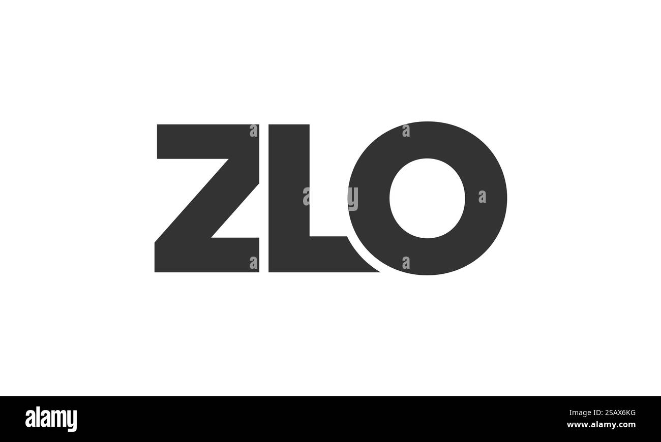 ZLO-Logo-Design-Vorlage mit starkem und modernem, fettgedrucktem Text. Anfänglich basierter Vektorlogotyp mit einfacher und minimaler Typografie. Trendige Unternehmensidentität, ideal für die Markenpräsenz von Unternehmen. Stock Vektor
