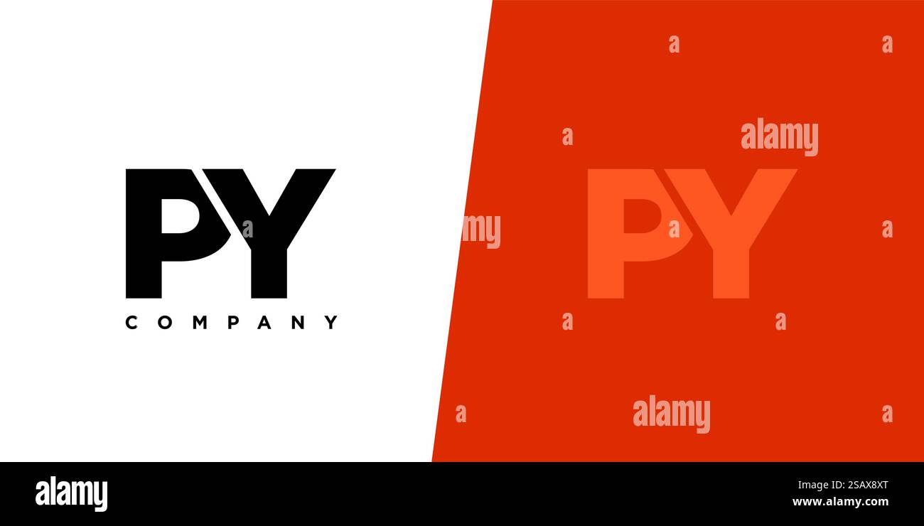Trendige Vorlage mit P und Y, PY-Logo. Minimaler Monogramm-Initiallogotyp für die Unternehmensidentität. Stock Vektor