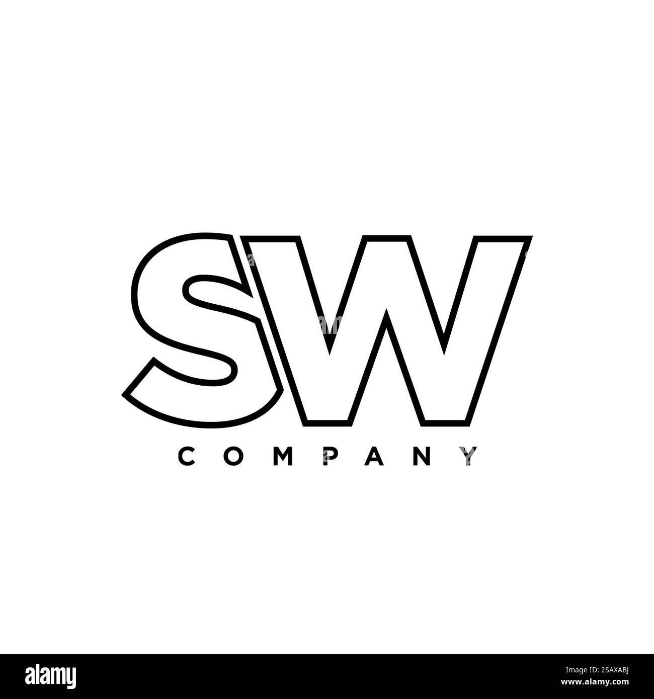 Trendige Design-Vorlage für S und W, SW-Logo. Minimaler Monogramm-Initiallogotyp für die Unternehmensidentität. Stock Vektor
