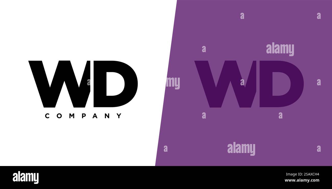 Trendige Designvorlage für Buchstaben W und D, WD-Logo. Minimaler Monogramm-Initiallogotyp für die Unternehmensidentität. Stock Vektor