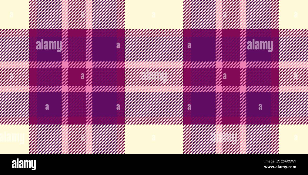 Holzfäller nahtloses Hintergrundmuster, hanukkah Tartan Check Vektor. Die karierte Textur aus Textilgewebe in rosa und hellgoldenrotem Gelb. Stock Vektor
