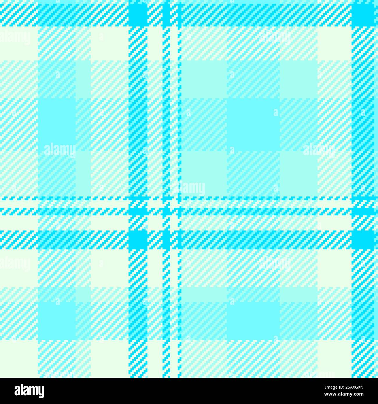 Nahtloser Vektor des Mosaikgewebes, indische Hintergrundtextur Plaid. Bandana-Textil-Karomuster in hellen und grünen Farben. Stock Vektor