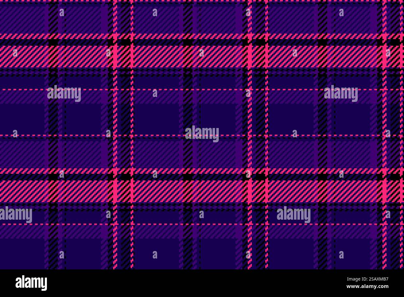 Modell Hintergrund Textil, Argyle-Karo nahtlose Textur. Grafisches Schottencheck-Vektormuster in Indigo- und Violettfarben. Textilindustrie im Hintergrund aus karierter nahtloser Textur mit Schottenkaromuster. Stock Vektor