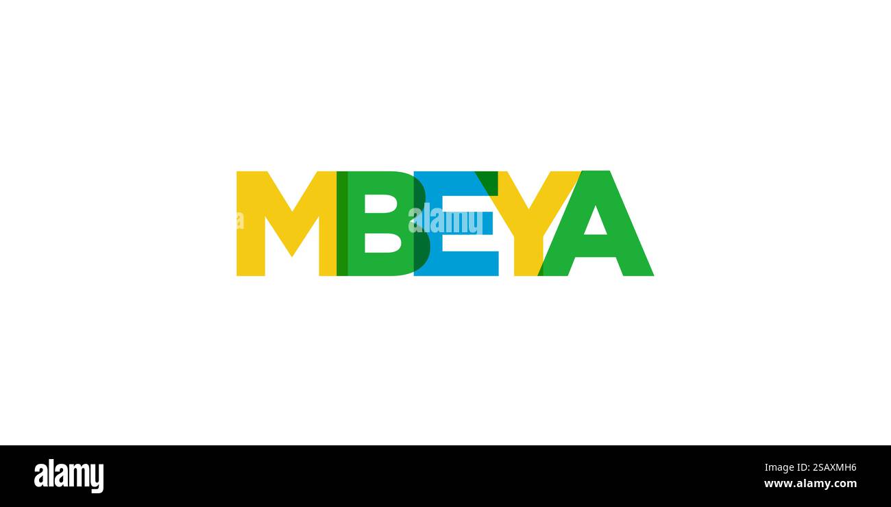 Mbeya im Tansania Emblem für Print und Web. Design mit geometrischem Stil, Vektorillustration mit auffälliger Typografie in moderner Schrift. Schriftzug mit grafischem Schriftzug isoliert auf weißem Hintergrund. Mbeya im Tansania Emblem. Das Design verfügt über einen geometrischen Stil, Vektorillustration mit auffälliger Typografie in einer modernen Schriftart. Der grafische Schriftzug. Stock Vektor