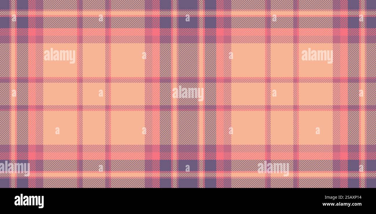 Papiertartan-Texturüberprüfung, tragen Sie nahtloses Vektorgewebe. Textil mit Knotenkaro und Hintergrundmuster in Rot und Orange. Stock Vektor