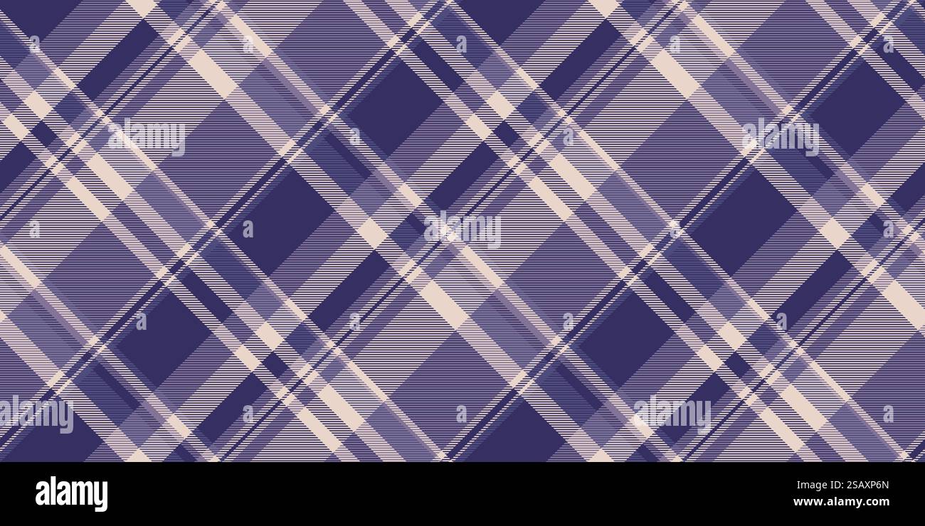 Collage-Vektor-Gewebe-Textur, Fensterscheibe Textilmuster nahtlos. Kunstvoller karierter Schottenhintergrund in Indigo und heller Farbe. Stock Vektor