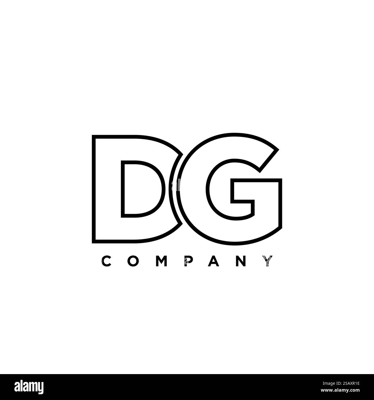 Trendige Designvorlage für Buchstaben D und G, DG-Logo. Minimaler Monogramm-Initiallogotyp für die Unternehmensidentität. Stock Vektor