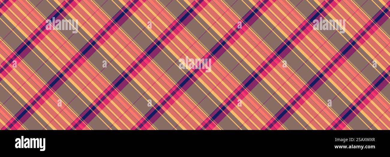 Glatter nahtloser Vektor-Tartan, Druckgewebe Textilmuster. Hintergrund-Karo in Rot- und Pastellfarben mit Strukturmuster aus den 20er Jahren. Stock Vektor