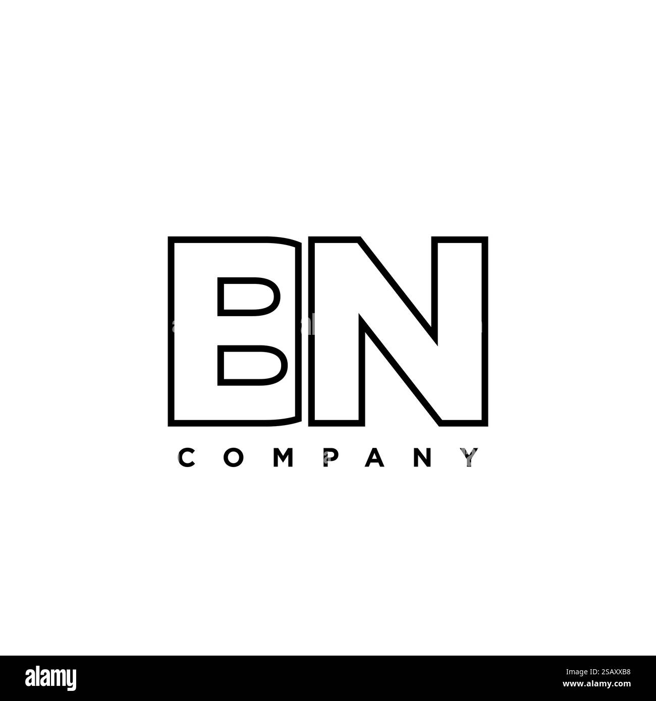 Trendige Designvorlage für Buchstaben B und N, BN-Logo. Minimaler Monogramm-Initiallogotyp für die Unternehmensidentität. Stock Vektor