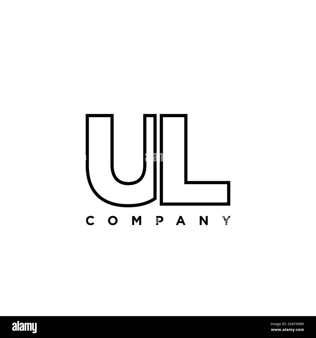 Trendige Design-Vorlage mit U und L, UL-Logo. Minimaler Monogramm-Initiallogotyp für die Unternehmensidentität. Stock Vektor