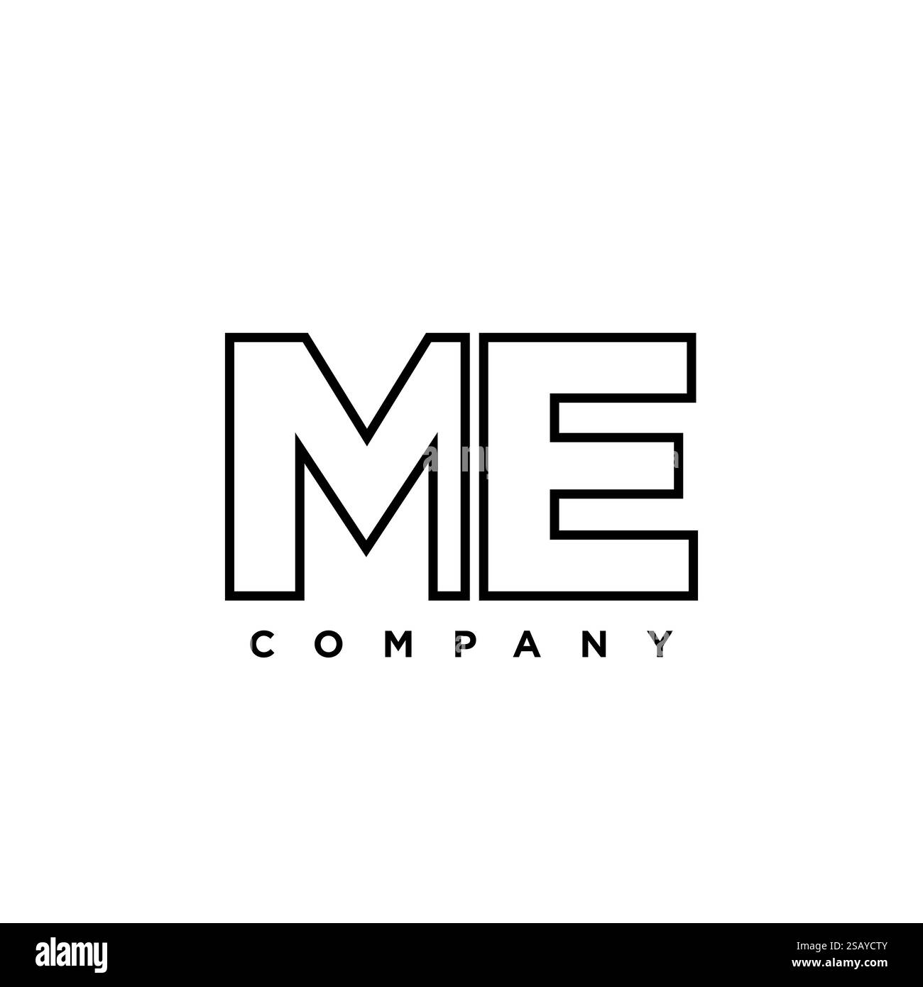 Trendige Schriftgröße M und E, ME Logo-Vorlage. Minimaler Monogramm-Initiallogotyp für die Unternehmensidentität. Stock Vektor