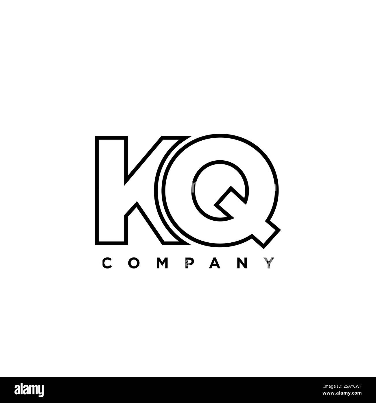 Trendige Designvorlage für Buchstaben K und Q, KQ-Logo. Minimaler Monogramm-Initiallogotyp für die Unternehmensidentität. Stock Vektor
